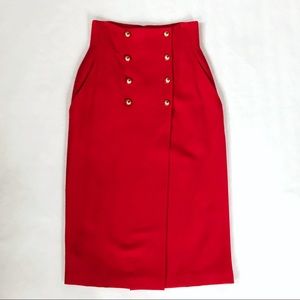 High Waisted Wool Skirt